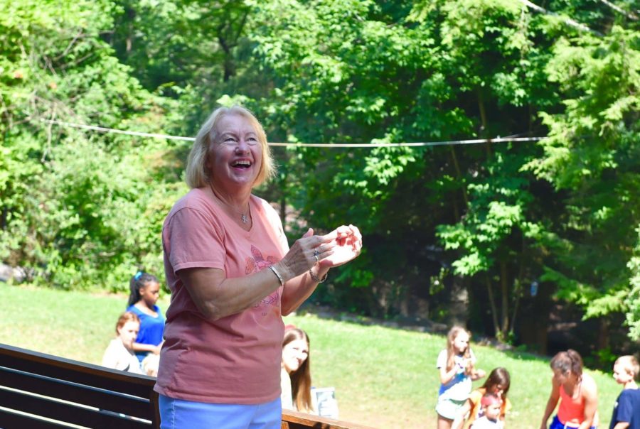 Cheryl Klaus smiling in front of the stage field