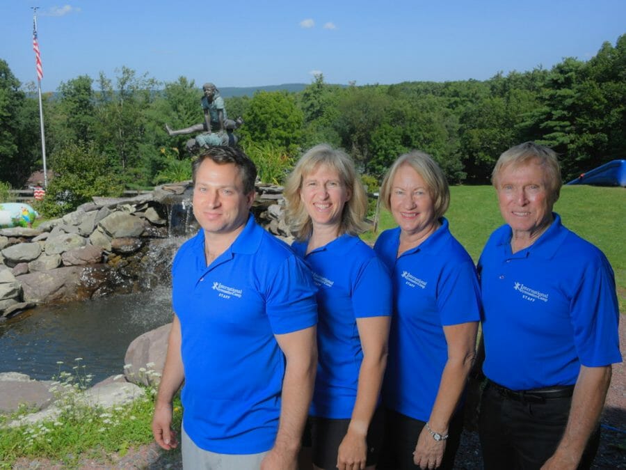 camp directors lined up in front of the main fountain