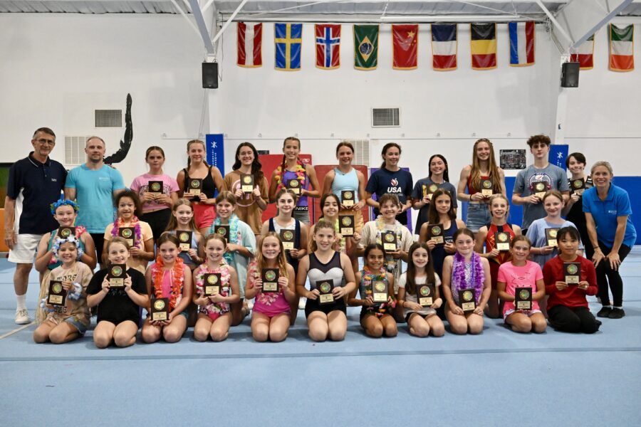 A group of campers pose with their Kount on Kindness awards.