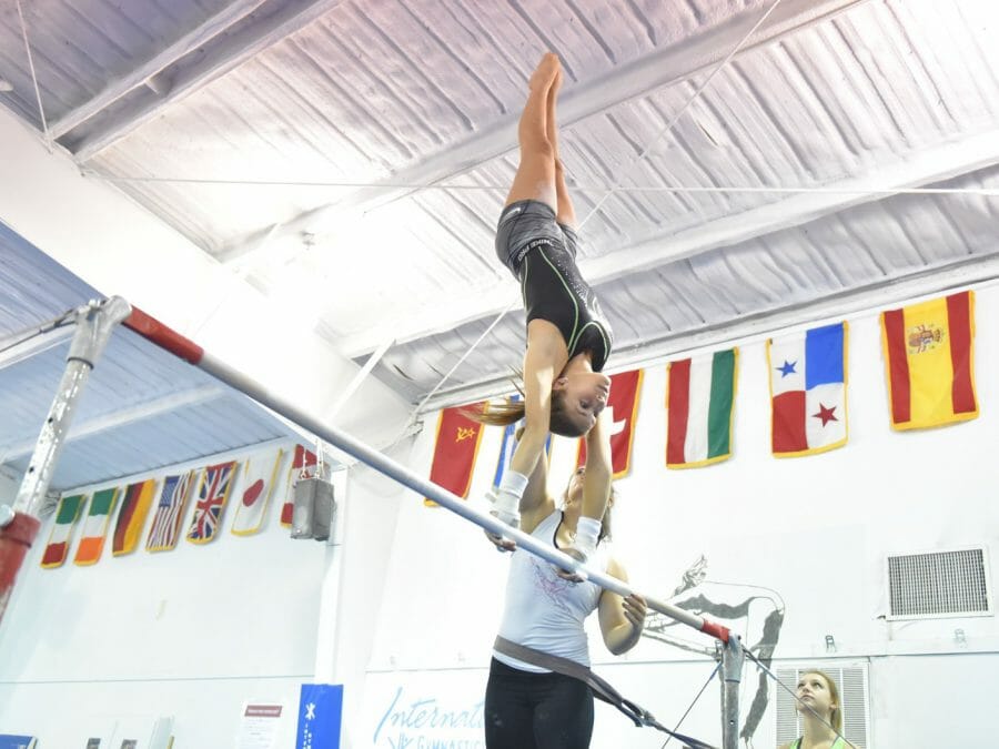 camper being instructed on the high beam